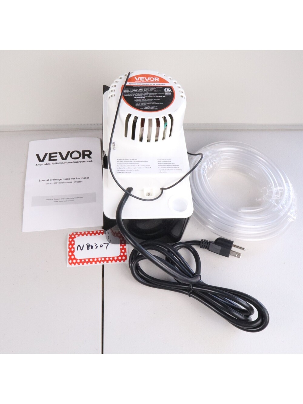 Condensate Pump, 1/33 HP, 100 GPH, 22 ft Lift, Ice Maker Water Drain